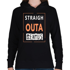 PRINTFASHION egyenesen zseni - Női kapucnis pulóver - Fekete