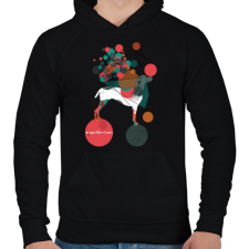 PRINTFASHION Egyensúlyban - Férfi kapucnis pulóver - Fekete férfi pulóver, kardigán