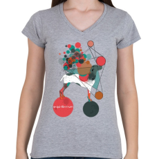 PRINTFASHION Egyensúlyban - Női V-nyakú póló - Sport szürke