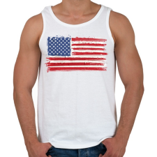 PRINTFASHION Egyesült Államok A szleng - Férfi atléta - Fehér atléta, trikó