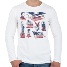 PRINTFASHION Egyesült Államok kopasz sas szimbóluma - Férfi hosszú ujjú póló - Fehér