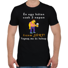 PRINTFASHION egyhéten három napon iszom sört - Férfi póló - Fekete