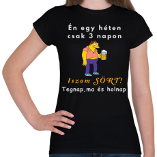 PRINTFASHION egyhéten három napon iszom sört - Női póló - Fekete