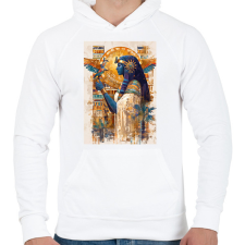 PRINTFASHION Egyiptom - Férfi kapucnis pulóver - Fehér férfi pulóver, kardigán