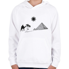 PRINTFASHION Egyiptom  - Gyerek kapucnis pulóver - Fehér gyerek pulóver, kardigán