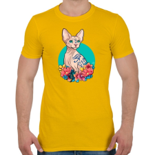 PRINTFASHION Egyiptomi macska - Férfi póló - Sárga férfi póló