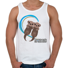 PRINTFASHION Egymásnak lettünk teremtve - vidra - Férfi atléta - Fehér atléta, trikó