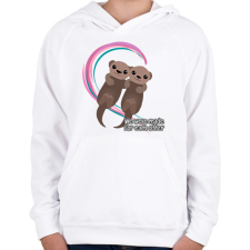 PRINTFASHION Egymásnak lettünk teremtve - vidra - Gyerek kapucnis pulóver - Fehér gyerek pulóver, kardigán