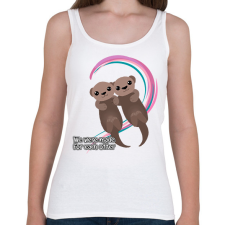 PRINTFASHION Egymásnak lettünk teremtve - vidra - Női atléta - Fehér női trikó