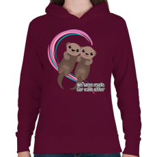 PRINTFASHION Egymásnak lettünk teremtve - vidra - Női kapucnis pulóver - Bordó