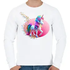 PRINTFASHION Egyszarvú - Férfi pulóver - Fehér férfi pulóver, kardigán