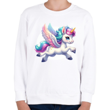 PRINTFASHION Egyszarvú - Gyerek pulóver - Fehér gyerek pulóver, kardigán