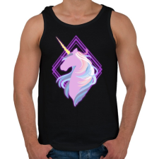 PRINTFASHION Egyszarvú neon - Férfi atléta - Fekete atléta, trikó