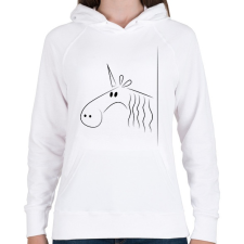PRINTFASHION Egyszarvú - Női kapucnis pulóver - Fehér női pulóver, kardigán
