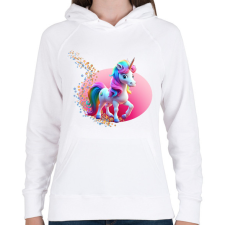 PRINTFASHION Egyszarvú - Női kapucnis pulóver - Fehér női pulóver, kardigán