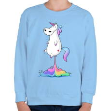 PRINTFASHION Egyszarvú puki - Gyerek pulóver - Világoskék