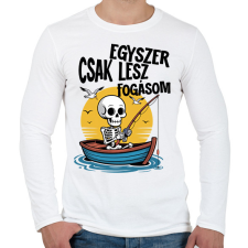 PRINTFASHION Egyszer csak lesz fogásom - Férfi hosszú ujjú póló - Fehér férfi póló