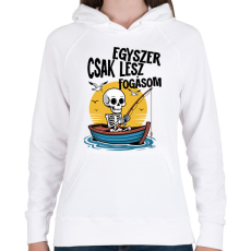 PRINTFASHION Egyszer csak lesz fogásom - Női kapucnis pulóver - Fehér
