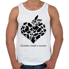 PRINTFASHION Együtt A Kisállatokért Alapítvány - Férfi atléta - Fehér