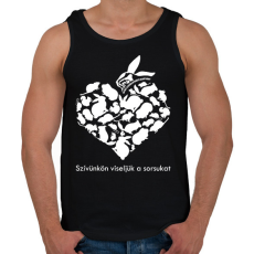 PRINTFASHION Együtt A Kisállatokért Alapítvány - Férfi atléta - Fekete