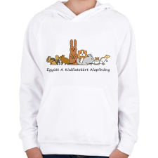 PRINTFASHION Együtt A Kisállatokért Alapítvány - Gyerek kapucnis pulóver - Fehér gyerek pulóver, kardigán