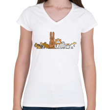 PRINTFASHION Együtt A Kisállatokért Alapítvány - Női V-nyakú póló - Fehér női póló