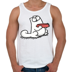 PRINTFASHION Éhes cica - Férfi atléta - Fehér