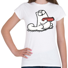 PRINTFASHION Éhes cica - Női póló - Fehér női póló