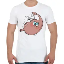 PRINTFASHION Éhes gyomor - Férfi póló - Fehér férfi póló