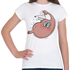 PRINTFASHION Éhes gyomor - Női póló - Fehér