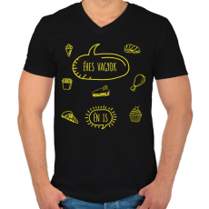 PRINTFASHION Éhes vagyok - Kismama - Férfi V-nyakú póló - Fekete