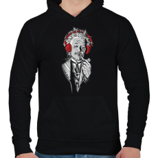 PRINTFASHION Einsteiin - Férfi kapucnis pulóver - Fekete