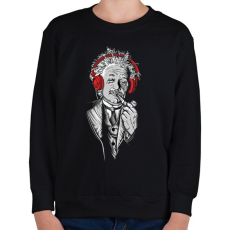 PRINTFASHION Einsteiin - Gyerek pulóver - Fekete