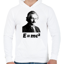 PRINTFASHION Einstein - Férfi kapucnis pulóver - Fehér férfi pulóver, kardigán