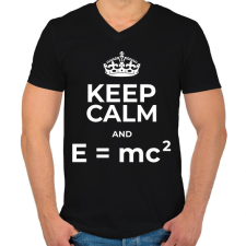 PRINTFASHION EINSTEIN - Férfi V-nyakú póló - Fekete férfi póló