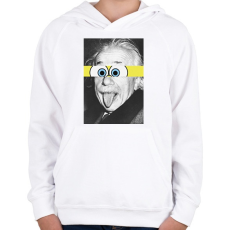 PRINTFASHION Einstein - Gyerek kapucnis pulóver - Fehér
