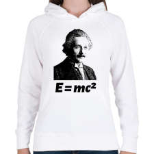 PRINTFASHION Einstein - Női kapucnis pulóver - Fehér női pulóver, kardigán