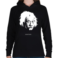 PRINTFASHION Einstein - Női kapucnis pulóver - Fekete női pulóver, kardigán