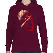 PRINTFASHION Éjféli nindzsa - Női kapucnis pulóver - Bordó női pulóver, kardigán