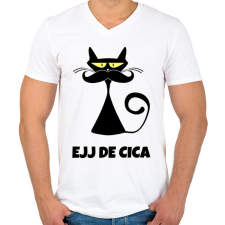 PRINTFASHION EJJ DE CICA - Férfi V-nyakú póló - Fehér férfi póló