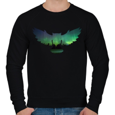 PRINTFASHION Éjjeli bagoly - Férfi pulóver - Fekete férfi pulóver, kardigán