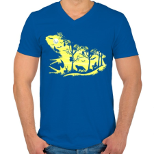 PRINTFASHION Éjjeli béka - Férfi V-nyakú póló - Királykék férfi póló