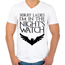 PRINTFASHION Éjjeli őrség - Férfi V-nyakú póló - Fehér férfi póló