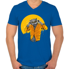 PRINTFASHION Éjjeli szörnyfarkas - Férfi V-nyakú póló - Királykék férfi póló