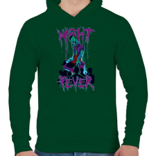 PRINTFASHION Éjszakai láz - Férfi kapucnis pulóver - Sötétzöld férfi pulóver, kardigán