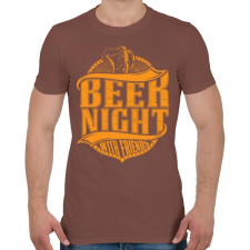 PRINTFASHION Éjszakai sörözés - Férfi póló - Mogyoróbarna férfi póló
