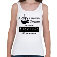 PRINTFASHION ÉJSZAKÁS MŰSZAK - Női atléta - Fehér női trikó