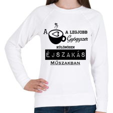 PRINTFASHION ÉJSZAKÁS MŰSZAK - Női pulóver - Fehér női pulóver, kardigán