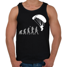 PRINTFASHION Ejtőernyős evolúció - Férfi atléta - Fekete atléta, trikó