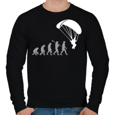 PRINTFASHION Ejtőernyős evolúció - Férfi pulóver - Fekete férfi pulóver, kardigán